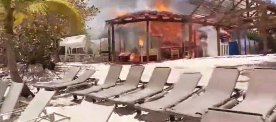 Incendio en Restaurante de Isla Catalina deja un herido con quemaduras